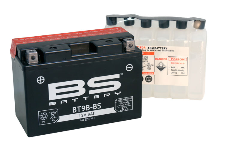 BS-battery BT9B-BS  AGM MF, 12, 8  110 A 150x68x105,  ( +/- ), (YT9B-BS) 300627