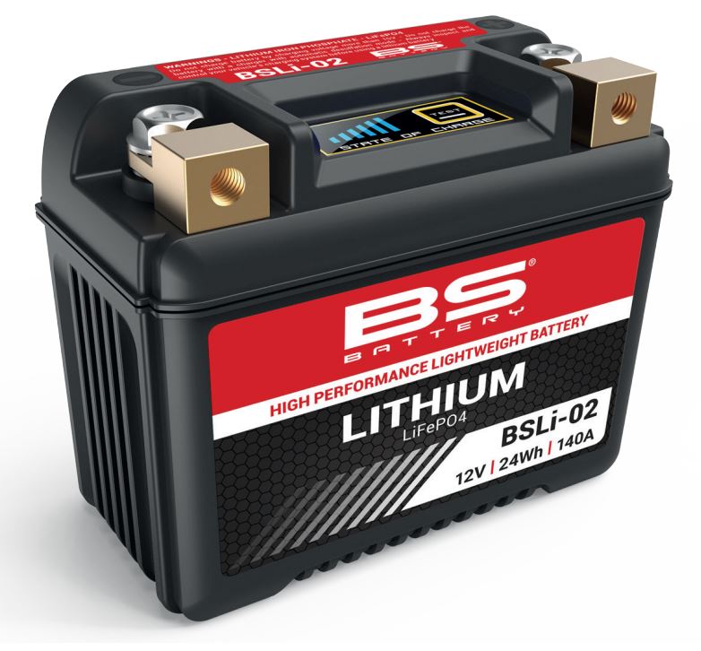 BS-battery BSLI-02   - BS-Lithium 12 2 , 24 Wh, 140A 106x56x85,  ( -/+ )  (YTX4L, YTZ5S, YTZ7S, YB4L-B, YTX4L-BS, YTX5L-BS, YTX7L-BS) 360102