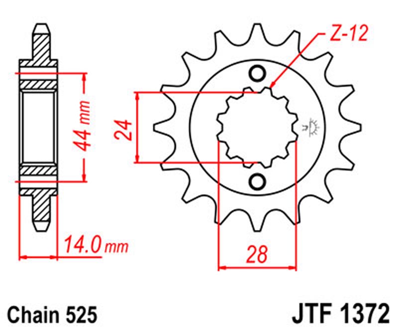 JT   JTF1372.17 Honda VT750C Shadow 98-13, VT750S 11-13, VLX750 Shadow RC44 JTF1372.17