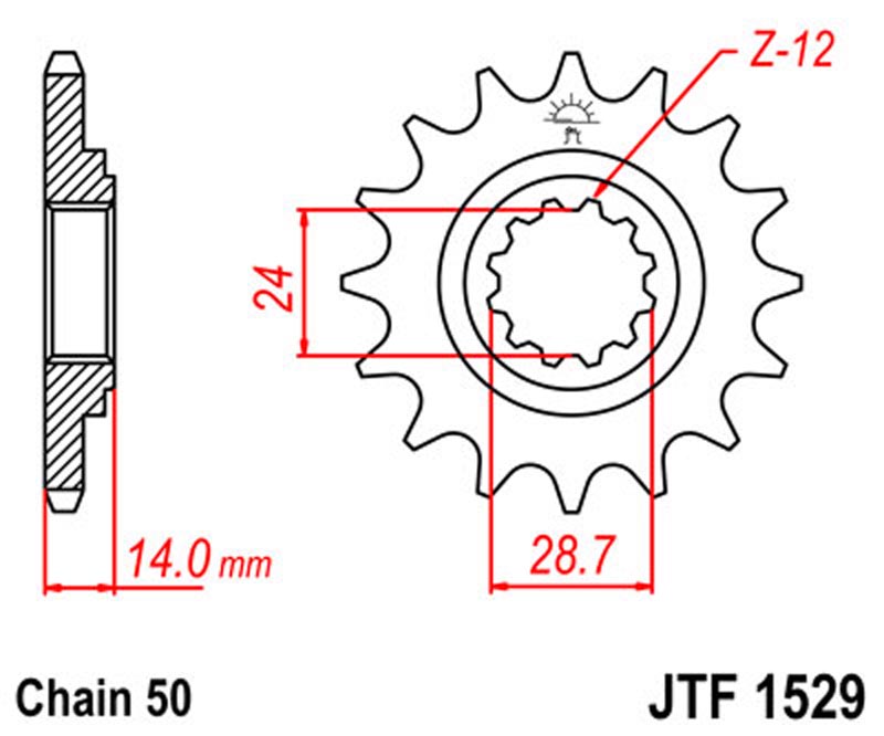 JT   JTF1529.17RB Kawasaki GPZ1100 95-98, ZR1100 (ZRX1100) 97-00, ZX1100 95-97, ZRX1200 01-08 JTF1529.17RB
