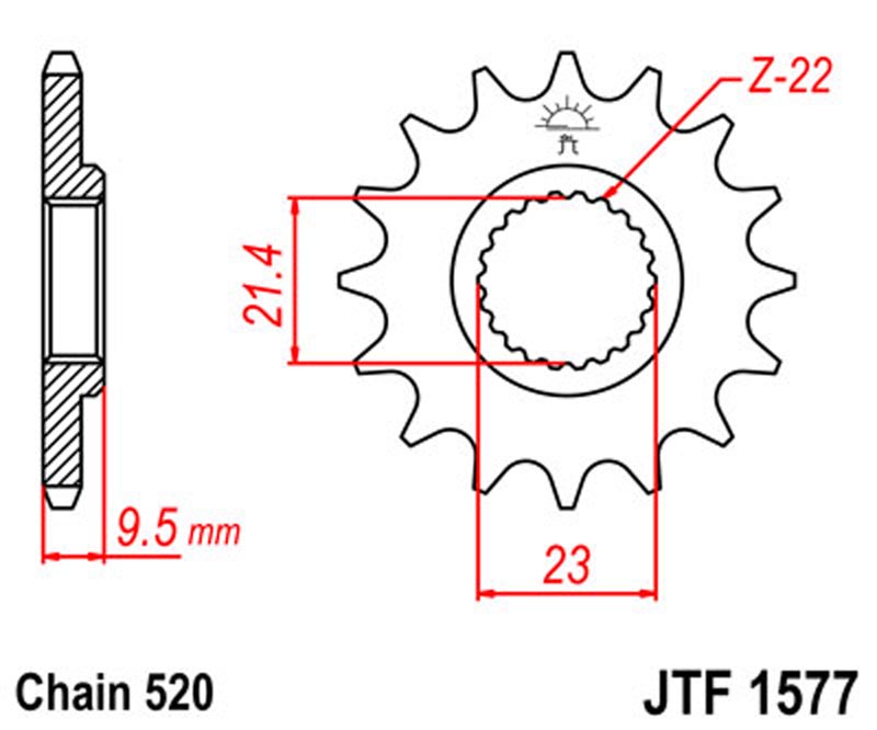 JT   JTF1577.15  Yamaha XT600 E 99-03, TT600 RE 04 JTF1577.15