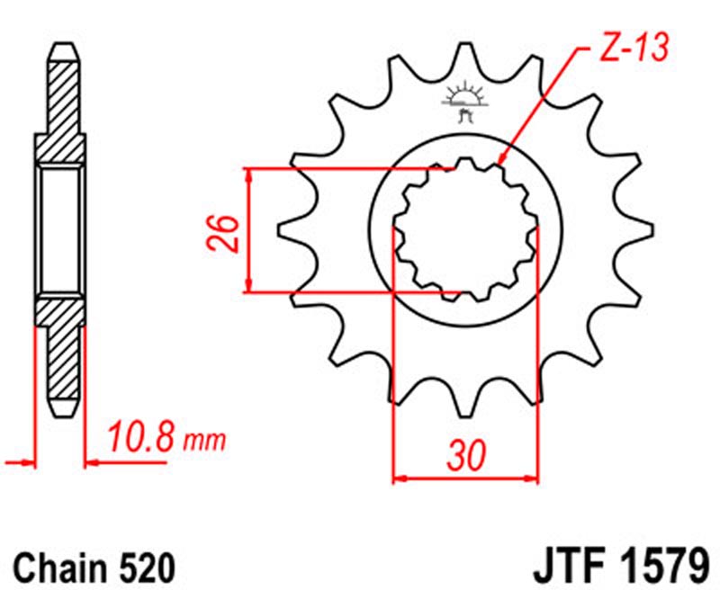 JT   JTF1579.15  Yamaha YZF-R1 98-21, YZF-R1M 15-21, FZ-1 10-15 JTF1579.15