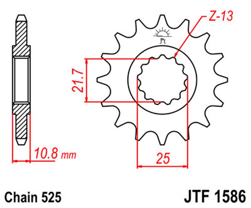 JT   JTF1586.17RB  Yamaha YZF-R6 06-20, TDM850 96-98, TRX850  96-00 JTF1586.17RB
