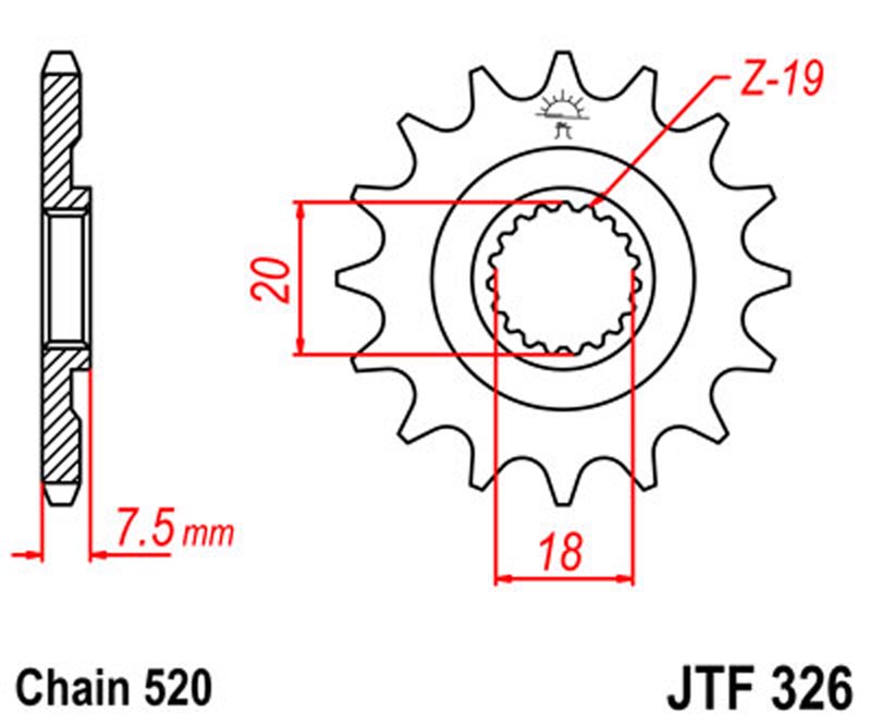 JT   JTF326.12  Honda CR125 87-03 JTF326.12