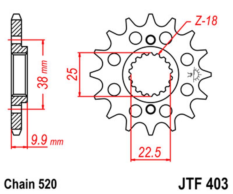 JT   JTF403.13 BMW G450X 08-11,  Husqvarna 449TC 11-12, 449TE 11-12, 511SMR 11-12, 511TE 11-12 JTF403.13