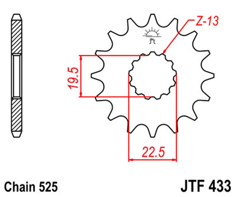JT   JTF433.14  Suzuki RF400, GSF400 Bandit 90-94, GSX-R400 85-92, GSX400, TS250 71-83, RG400 JTF433.14