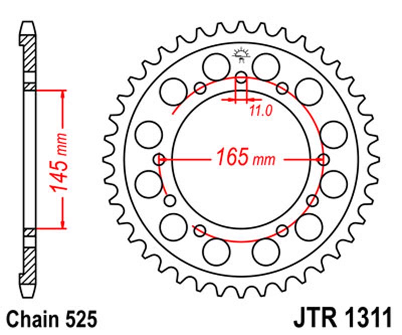 JT   JTR1311.43  Honda NTV650 Bros 88-91, NT400 Bros, NTV400, VFR400 87-89, NT650 K Hawk GT 88-91 JTR1311.43