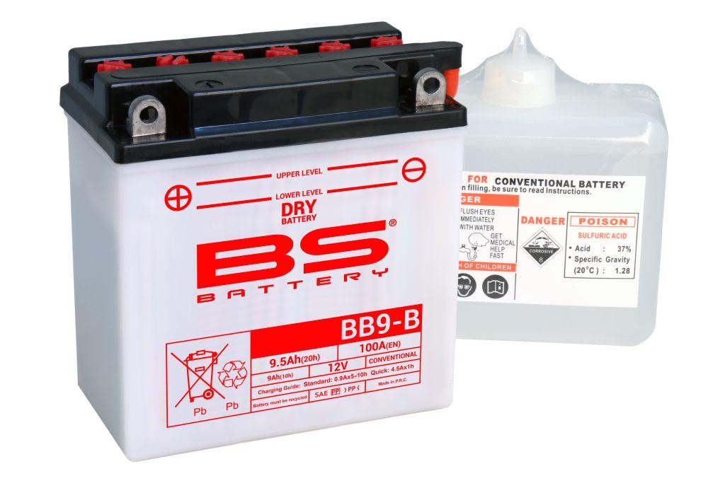 BS-battery BB9-B  DRY, 12, 9  115 A  135x75x139,  ( +/- ), (YB9-B) 310596