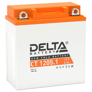  DELTA AGM CT1205.1 YB5L-B, 12N5L-BS (120x61x129)  (-   +) CT 1205.1
